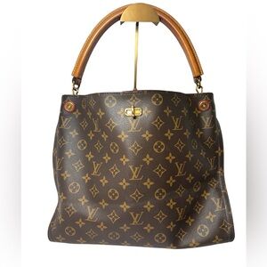 Louis Vuitton Gaia Brown Monogram Shoulder Bag w/Red Leather
